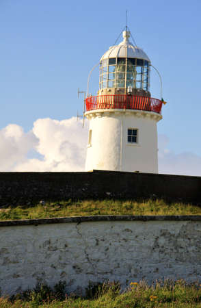 Irish white Lighthouse in St. John's Point in Donegalの写真素材