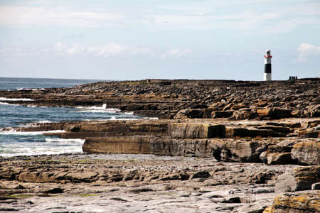 Lighthouse in Inisheer, Aran Islands, Galway county, Irelandの写真素材
