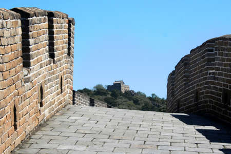 path on the Great Wall of Chinaの写真素材