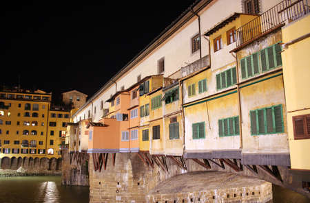 The Old Bridge in Florence, Tuscany, Italyの写真素材