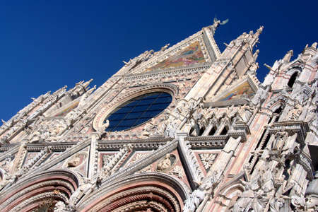 Siena Cathedral front detail, Tuscany, Italyの写真素材