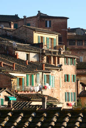 Houses in Siena, Tuscanyの写真素材
