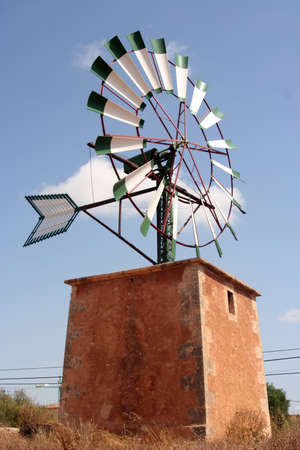 Windmill in Mallorca, Balearic islands, Spainの写真素材