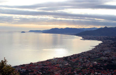 the town of Borgio Verezzi in Liguria, Italyの写真素材