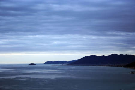 winter sea landscape in italyの写真素材