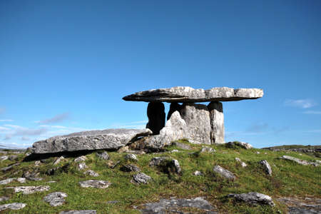 The Dolmen, ancient monolith in the Burren, county Clare, Irelandの写真素材