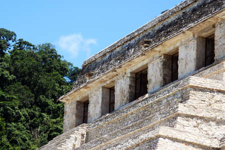 detail of royal palace in Palenque, Mexicoの写真素材