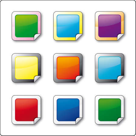glossy folded buttonsのイラスト素材