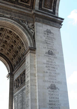 Under the Triumph arch in Paris, detailの写真素材