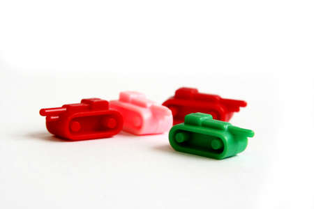 plastic toy tanksの写真素材