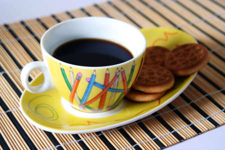 american coffee and biscuits still-lifeの写真素材