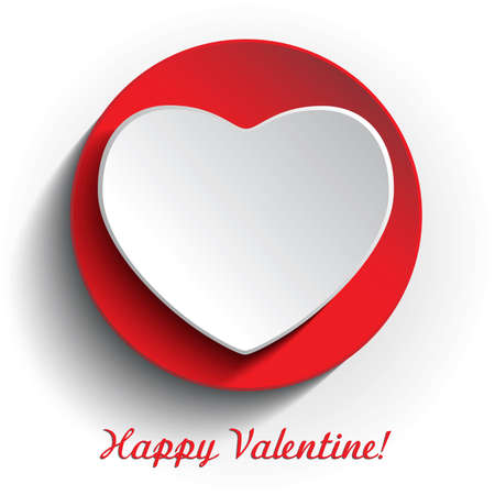 Happy Valentine gift card with heart on white backgroundのイラスト素材