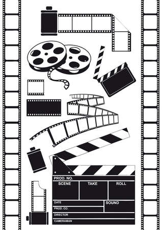 ciak and film vector illustrationのイラスト素材