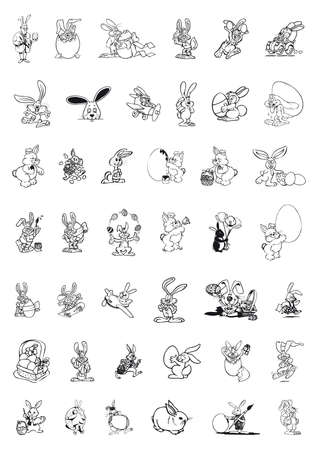 Set of Easter Rabbitsのイラスト素材