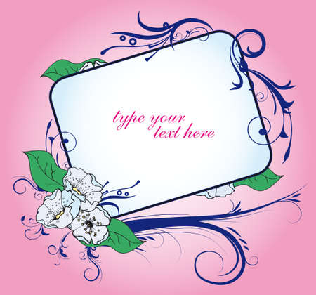 floral coloured frame for elegant invitations and weddingsのイラスト素材
