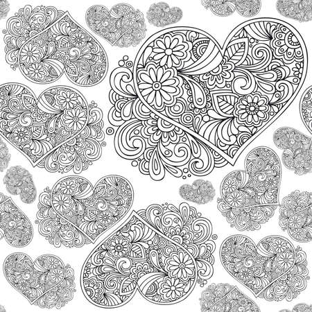 heart seamless pattern tapestryのイラスト素材
