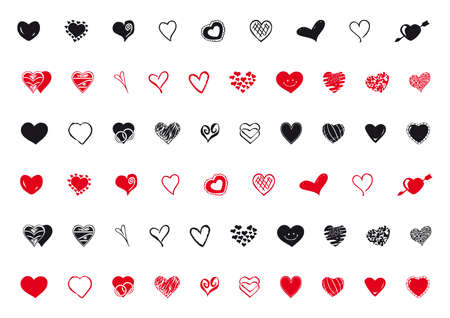mixed hearts assortmentのイラスト素材