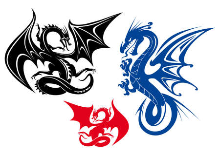 three kind of dragonsのイラスト素材