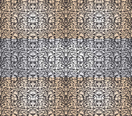 damask big seamless pattern in three stripesのイラスト素材