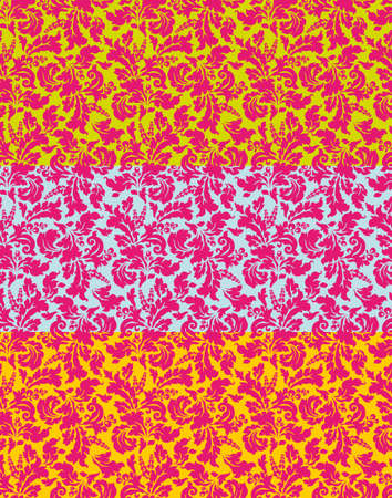 flower coloured tapestry seamless patternのイラスト素材