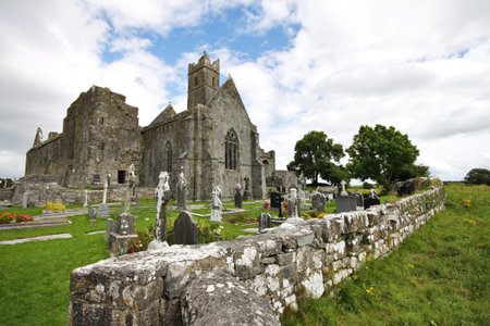 Quin Abbey ruins in Irelandの写真素材