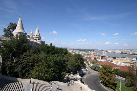 Landscape with Fishermen's ramparts of Budapest, Hungaryのeditorial素材