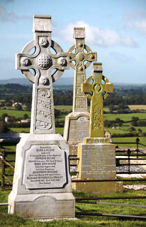 Crosses landscape at Rock of Cashel, Irelandの写真素材