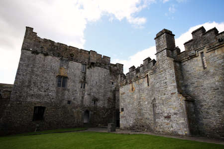 Internal courtyard of Cahir Castle in Irelandの写真素材