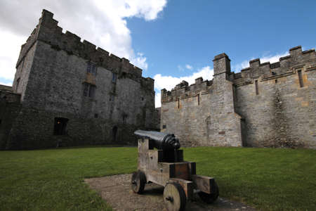 Internal courtyard of Cahir Castle in Irelandの写真素材