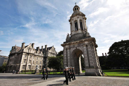 Courtyard Trinity College, Dublin University in downtownのeditorial素材