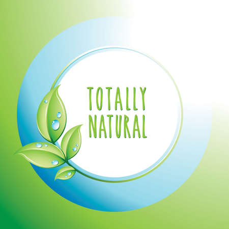 Totally Natural icon, design template for cards. Ecology and biologic conceptのイラスト素材