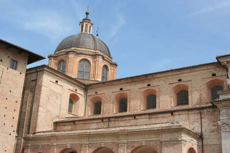 Dome and roof of Lordship Palace in Downtown Urbino, central Italyのeditorial素材