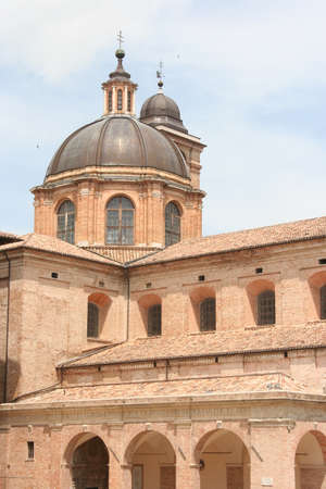 Dome and roof of Lordship Palace in Downtown Urbino, central Italyのeditorial素材