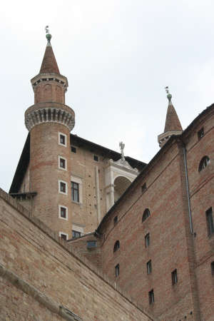 Tower of Lordship Palace in Downtown Urbino, central Italyのeditorial素材