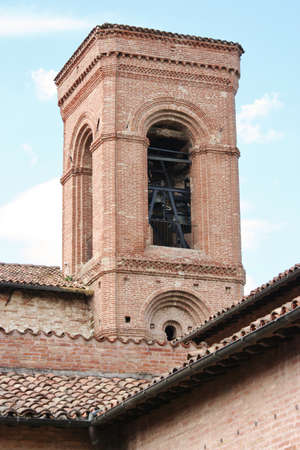 bell tower in Corinaldo, Marche, Italyの写真素材