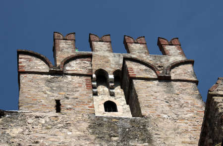 Tower of Sirmione Castle, Garda Lake, Italyのeditorial素材