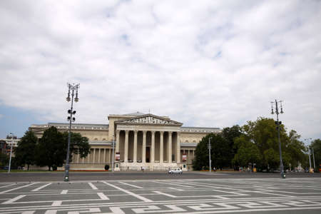 Historical Theatre, ancient classical greek style, in Heroes square Budapest, Hungaryのeditorial素材
