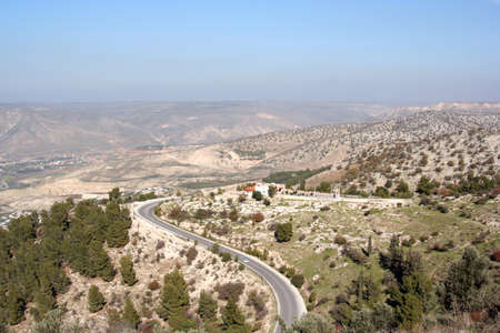 Panorama from Umm Quais hills in northern Jordanの写真素材