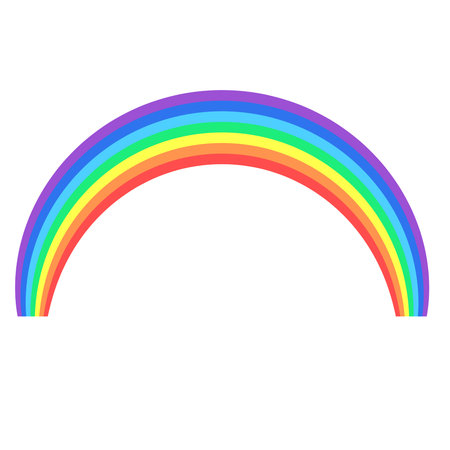 Rainbow symbol. Flat colorful icon. Isolated on a white background.のイラスト素材