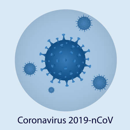 Coronavirus cells study concept, pathogen respiratory coronavirus 2019-nCoV.のイラスト素材