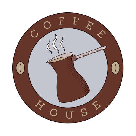Coffee shop  template, natural abstract coffee cup with steam, coffee house emblem, creative cafe  , modern trendy symbol design vector illustration isolated on white background signのイラスト素材