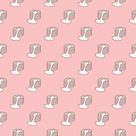 Seamless vector pattern with simple pancakest icon. Food pattern illustration for poster, banner, fabric.のイラスト素材
