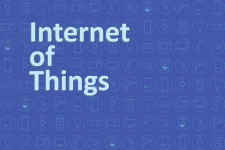 Internet of things background with various icons of smart objects. Cloud Computing Technology.のイラスト素材