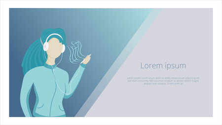 Page presentation layout design template of streaming music service. For brochure, book, magazine,...