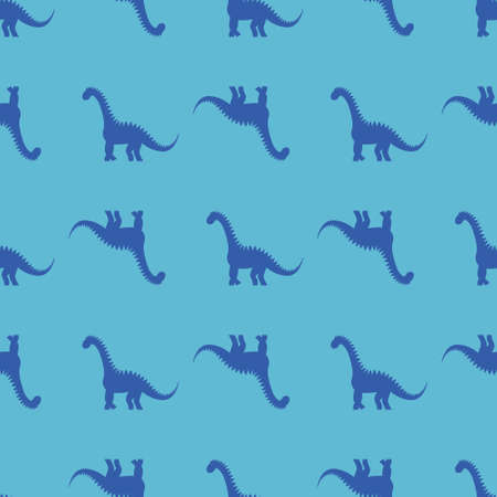 Seamless pattern with dinosaurs silhuettes. Creative vector childish background for fabric, textile, wrappingのイラスト素材
