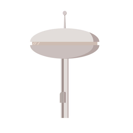 Mars settlement. Colonist houses flat icons. Vector illustration isolated on white background.