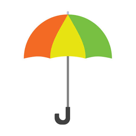 Colorful umbrella in flat style. Vector illustration isolated on white background.のイラスト素材