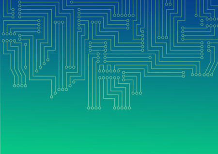 Technology, computers and internet abstract background with curcuit board. Copy space. Vector illustration.のイラスト素材