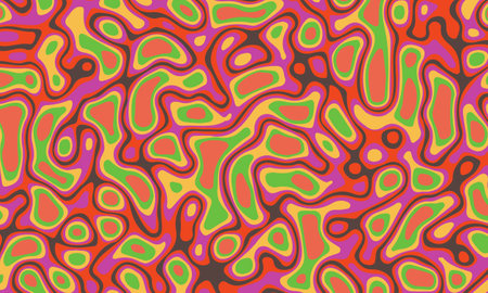 Psychedelic vector abstract background with hippie colors.のイラスト素材