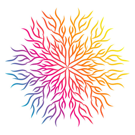 Ornamental rainbow mandala, colorful indian pattern design. vector illustration.のイラスト素材